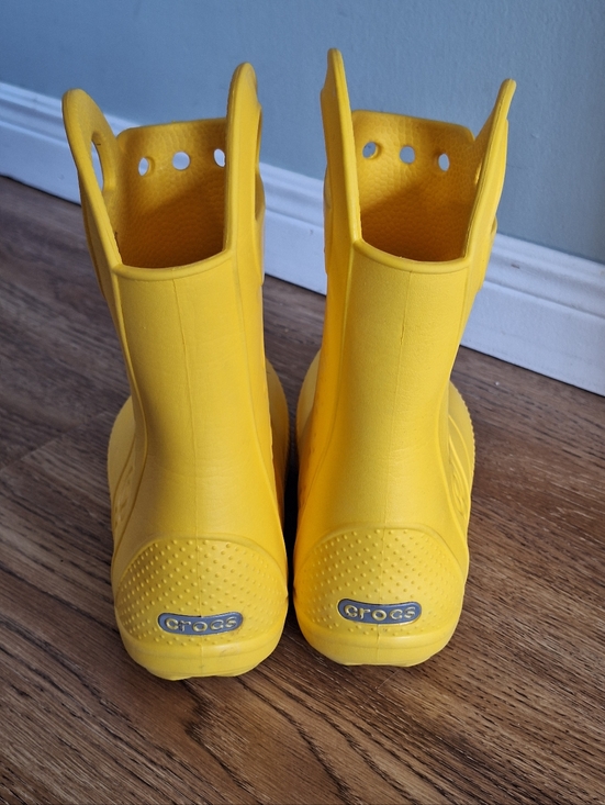 Crocs Kids' Classic Yellow Rain Boots - Picture 3 of 10